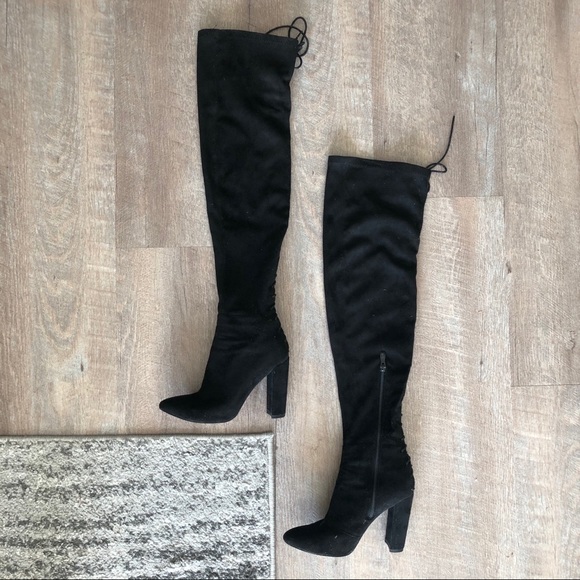 Public Desire Thigh-high Suede Boots - Picture 2 of 5